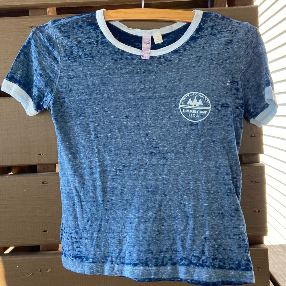 BLUE summer camp vintage tee